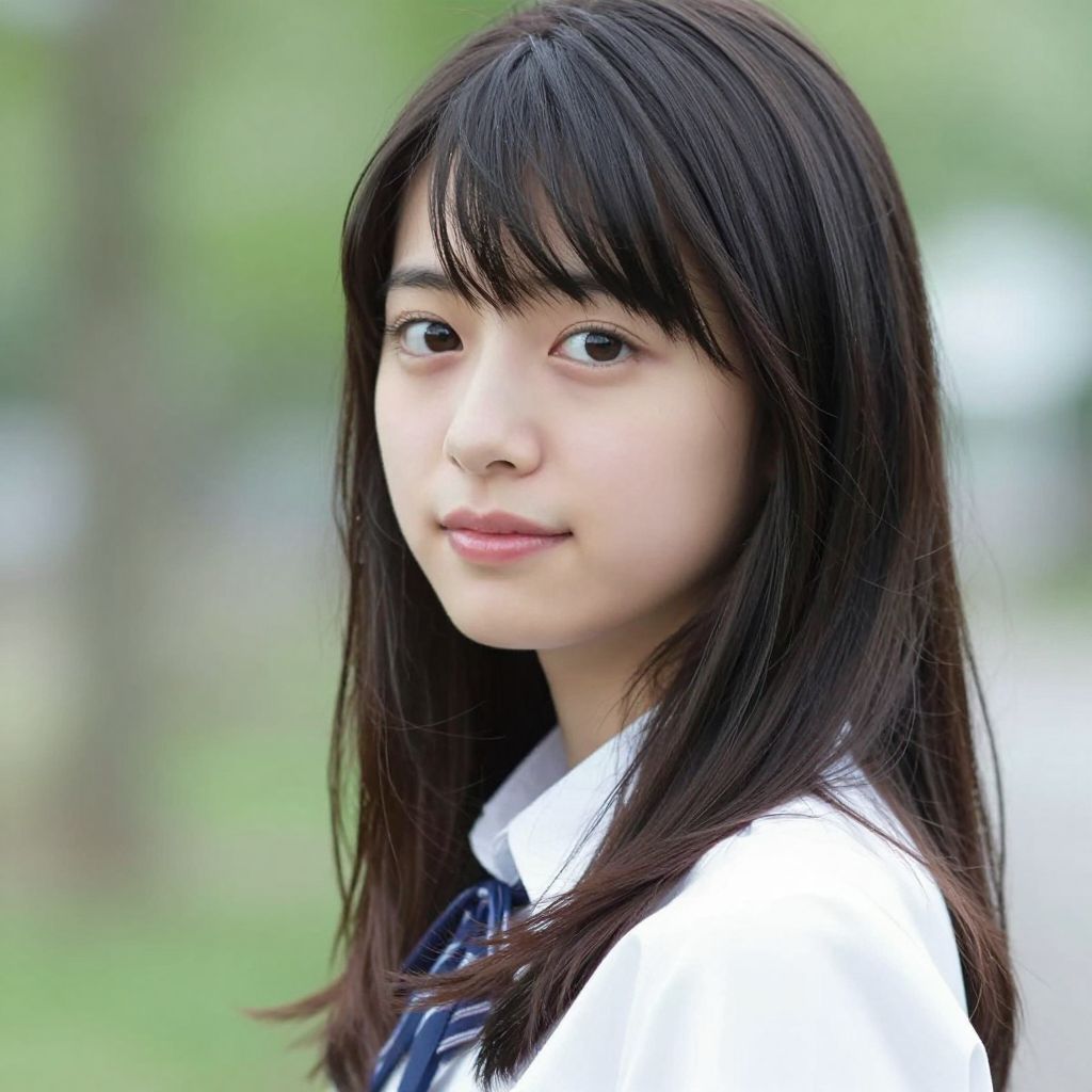 一个美丽的日本女孩，像是新垣结衣